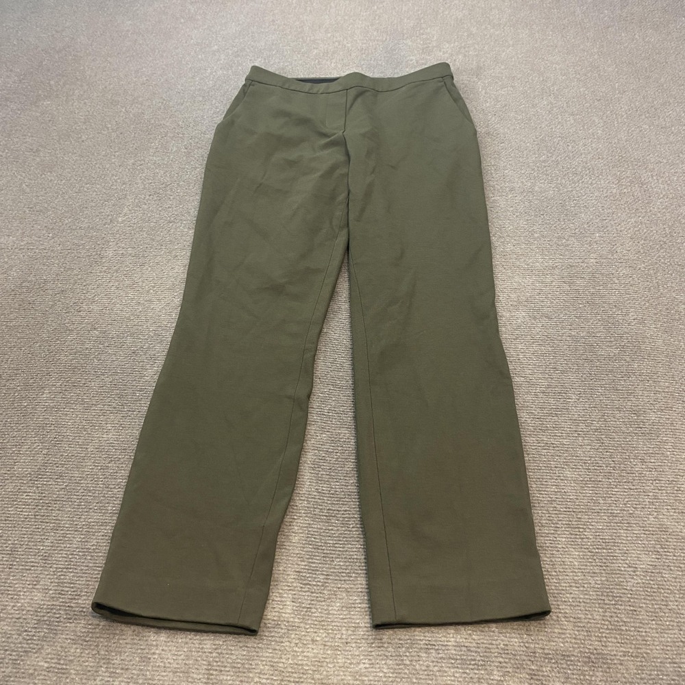 Theory Pants Womens 2 Green Thaniel K2 Stretch Viscose Straight Leg Dress